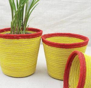 Macetas Grandes de Mimbre Tejidas a Mano, Biodegradables, para Interiores, Artículos Decorativos Modernos para el Hogar, Venta al Por Mayor - Product Image 1
