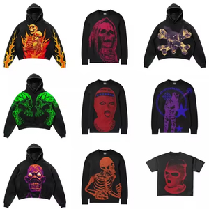 2026 <b>Top</b> Quality Custom Vintage Men's Hoodie Acid Wash <b>Distress</b> Hoodie Heavy Cotton Oversized Puff Printing Hoodie for men - Product Image 6