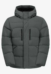 Nouvelle veste matelassée à capuche en vert ardoise, design personnalisé, col montant, avec poches zippées sur le devant, parka, veste d'hiver pour homme - Product Image 6