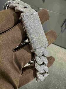 VVS Moissanite 925 Sterling Silver <b>Bracelet</b> 20MM 8 Inches Fashionable Bangles <b>for</b> <b>Women</b> - Product Image 4