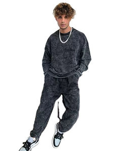 Chándal de lana de algodón 100% liso de invierno de alta calidad, chándal personalizado Unisex Vintage, sudaderas con capucha, ropa de calle - Product Image 1