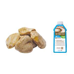 Galets jaunes de Sienne, aspect mouillé brillant, taille 25/40, format 5 kg + 1 L, protection plus, ton cercle, aspect mouillé brillant - Product Image 1