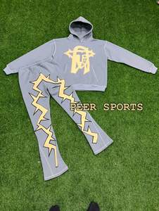 Conjunto de sudadera y pantalones de chándal de diseño personalizado de gran venta, chándal de alta calidad, pantalones de chándal acampanados de peso pesado y conjuntos de Sudadera con capucha - Product Image 2