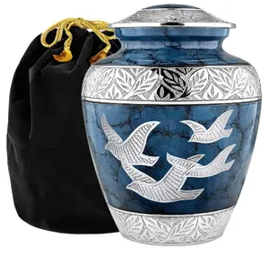 Nhôm hỏa Táng urns, thủ công lớn chôn cất urns cho tro người lớn tang lễ trang trí urns