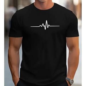 Camiseta de algodón de gran venta para hombre, camiseta personalizada de manga corta con cuello redondo OEM, camiseta informal básica multicolor de tela transpirable suave - Product Image 3