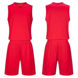 Tenue de basketball sans manches, uniforme court, couleur unie, polyester, séchage rapide, respirant, antibactérien, ensembles - Product Image 5