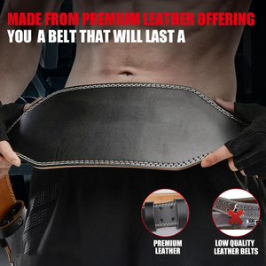 เข็มขัดหนังแท้ของผู้ชายสำหรับยกน้ำหนักเข็มขัดยกน้ำหนักออกกำลังกายในยิมสำหรับยกน้ำหนัก - Product Image 3