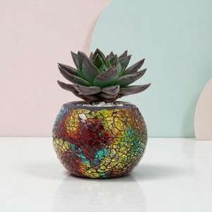 Portavelas de Vidrio Mosaico Arcoíris, Frasco Vacío Hecho a Mano para Manualidades y Decoración del Hogar por The Craft Exim - Product Image 5