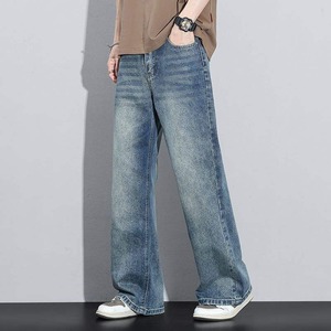 กางเกงยีนส์ขาบานสำหรับผู้ชาย, กางเกงยีนส์ขาบานผ้าฝ้ายวินเทจซีดจางสำหรับผู้ชาย - Product Image 5