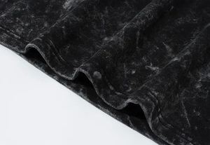 2023 hecho a medida última moda 100% algodón franela precio barato hombres Oversize ácido lavado negro Camiseta con cuello redondo - Product Image 3