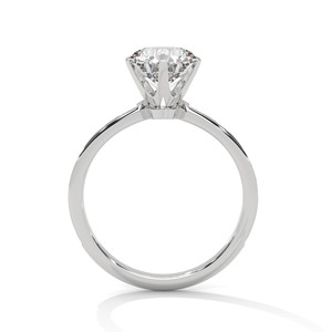 2.24ctw Round Brilliant Cut CZ <b>Solitaire</b> <b>Ring</b> with Pave Set Band 925 Sterling <b>Silver</b> - Product Image 5