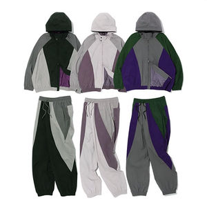 Conjunto de chaqueta cortavientos de alta calidad para hombre, chándales bordados con logotipo personalizado en blanco, conjunto cortavientos de nailon para hombre - Product Image 2