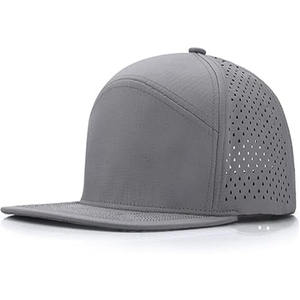 Alta calidad al por mayor personalizado 5 paneles poliéster bordado Logo gorra de béisbol corte láser agujero deporte impermeable sombrero Oem Golf Gorras - Product Image 5
