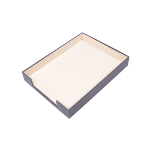 A5 Leather Document Tray Single Desktop Storage Desk Organizer Paper Organizer for <b>Office</b> Use - Product Image 2