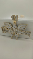 2025 Nuevo Logotipo Inicial Personalizado de Lujo Estilo Hip Hop Plata de Ley 925 con Diamantes VVS Brillantes Cultivados en Laboratorio para Mujer con Nombre y Número