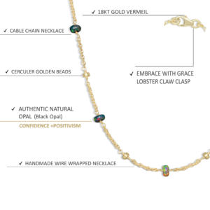 Collar de Plata de Ley 925 hecho a mano con cuentas de ópalo negro natural, joyería de cuentas finas de 18 pulgadas para mujer para boda o regalo - Product Image 5