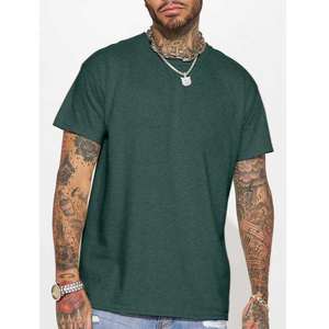 Offre Spéciale grande taille hommes 240 grammes Jersey tissu surdimensionné T-Shirt solide motif vêtements d'entraînement à bas prix quantité en vrac - Product Image 1