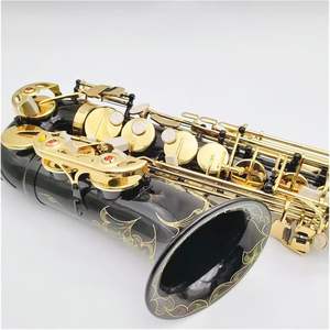 Nueva oferta, Saxofón negro, E-Flat, patrón tallado, instrumento Musical de Jazz para principiantes y profesionales - Product Image 3