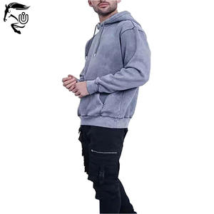 ชุดเสื้อฮู้ดฟอกสีกรดวินเทจสำหรับผู้ชายผ้าฝ้ายเทอร์รี่ผ้าฝ้ายขนาดใหญ่ปรับแต่งได้พิมพ์ลาย100% - Product Image 3