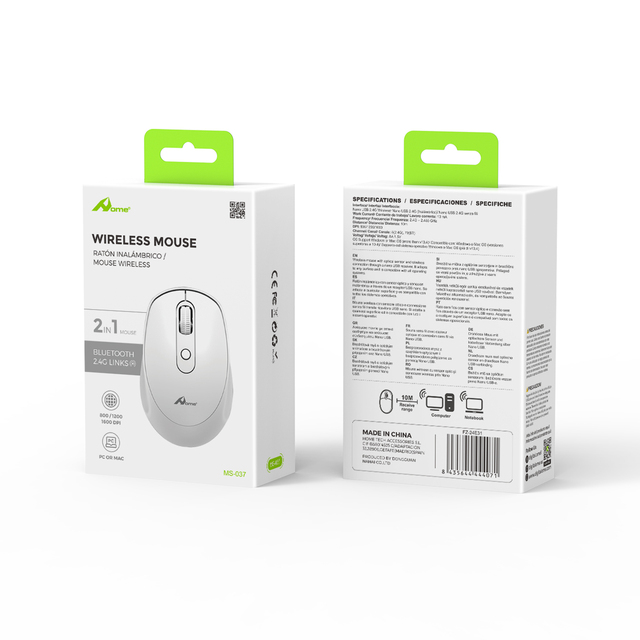 1380017 White 2.4GHz Wireless RGB Gaming Mouse USB Interface Optical Tracking with LED Backlit Compatible PC Laptops