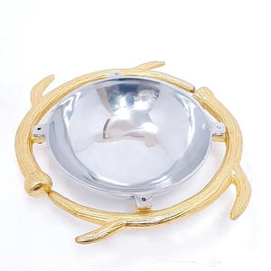 Bol en métal aluminium de forme ronde plaqué argent aspect bois de cerf Style fantaisie Look moderne Décoration intérieure Bol japonais en céramique - Product Image 5