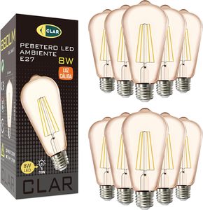 Clar-vintage <span class=keywords><strong>E27</strong></span> LED Bulb 8 Wát Filament, trang trí Retro thiết kế ánh sáng cho trong nhà đèn - Product Image 1