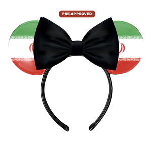 Diadema Personalizada Hecha a Medida con Orejas de Ratón, Diseño Pre-Aprobado, Bandera de Irán H.E.R. Accesorios - Product Image 1