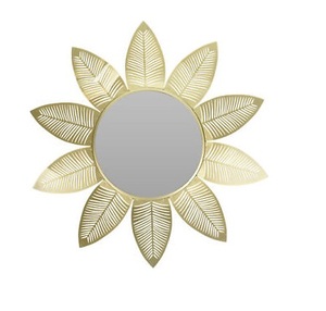 Vente en gros Cadre en alliage de fer Miroir rond décoratif mural style moderne noir et or 60cm 80cm - Product Image 2