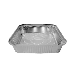 High Quality Disposable Food Packaging Aluminum Foil Container Kitchen Cooking Aluminium Foil Tray 230*230 mm