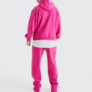 Chándal de entrenamiento deportivo para hombre con logotipo personalizado, chándal impreso en blanco, pantalones, conjunto de dos piezas con diseño liso - Product Image 2