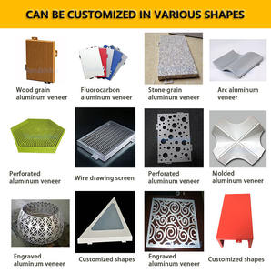 Kustom penanda Panel logam aluminium komersial bangunan kisi-kisi PVDF bubuk pelapis Anodized Panel tirai dinding - Product Image 2