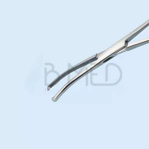 Fórceps de arteria hemostática Kocher de alta calidad, mordazas dentadas curvas de 5,5 pulgadas, 1x2 dientes, instrumentos quirúrgicos de acero inoxidable CE - Product Image 6