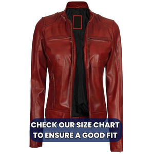 Chaqueta de Cuero para Mujer, Elegante, Hecha en Fábrica, 100% Cuero Puro, de Alta Calidad, Transpirable, de Lujo - Product Image 6