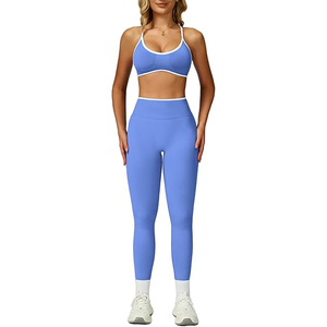 women sets yoga activewear bra top and leggings high waist seamless flexible stretch breathable fitness gear - Product Image 4