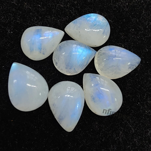 พลอยมูนสโตนสีรุ้งธรรมชาติคุณภาพ AAA + อัญมณีทรงหยดน้ำตาแบบแบนปรับเทียบได้มีทุกขนาด - Product Image 2