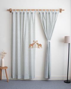 Juego de Cortinas de Algodón Sanganeri 100% Orgánico, Estampadas a Mano con Diseño Floral y Ondulado, para el Hogar - Product Image 3