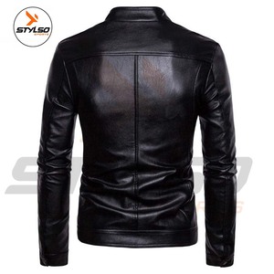Bee Free International OEM Custom Nouvelle Veste de Motard Classique pour Homme à Col Montant en Similicuir PU Lavé, Coupe Slim, Respirante, Hiver - Product Image 3
