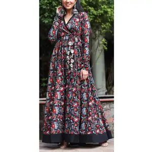 2024 Latest Model Clothing Manufacturers Women Printing Frocks High Quality Customized Logo Printed Frocks For Ladies