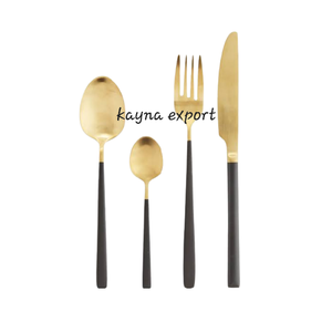 Juego de cubiertos de diseño con acabado en oro y metal personalizado Juego de cubiertos modernos de 4 Nuevo juego de cubiertos de acero de primera calidad de 5 para venta al por mayor - Product Image 5