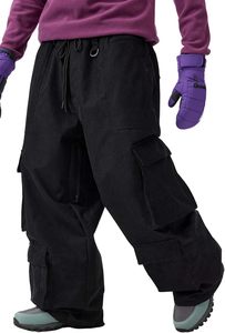 Ropa de esquí Hip Hop suelta de dos piezas personalizada, conjunto de pantalones de esquí impermeables de alta calidad, técnica de impresión térmica a prueba de viento para hombres y mujeres - Product Image 4