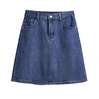 Jupe crayon pour filles 100% coton denim, design multicolore, style streetwear urbain, longueur genou, décontractée, printemps été, écologique