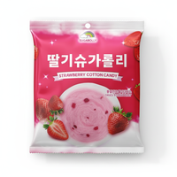 [sugarolly] Caramelos de Algodón de Azúcar con Sabor a Fresa, Multicolores, 10g, con Ingredientes Seguros y Divertidos de Comer