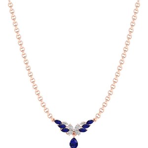 REYES GRA Bijoux fins pour femmes en moissanite certifiée or 14K Prix usine Pendentif en pierre précieuse saphir bleu taille poire 2.75 carats - Product Image 1