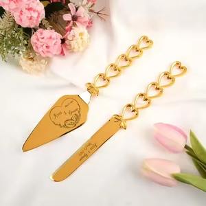 Juego de espátulas para pastel de metal de diseño con mango decorativo, cuchillo para postre de boda, pala para tartas, vajilla para banquetes formales - Product Image 1