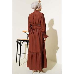 Vestido Tobillo Cinturón Marrón - Product Image 3