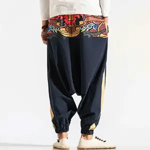 उच्च गुणवत्ता ब्लू थंडरबर्ड जॉगर्स जापानी किमोनो पैंट बहु जेब लंबी अवधि के लिए कार्गो पंत