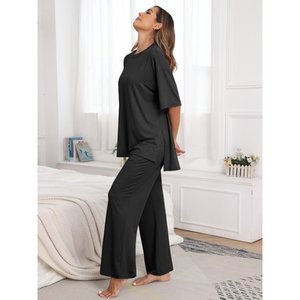 Conjunto de Yoga de 2 uds con hombros caídos para mujer, ropa deportiva para gimnasio, mallas de secado rápido, sujetador Sexy para Fitness, conjunto de traje deportivo de manga corta - Product Image 5