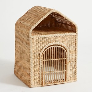 บ้านสัตว์เลี้ยงหวายสานมือแสนสบายและน่ารักสำหรับสัตว์เลี้ยงบ้านสุนัขหวายที่มีขนยาวของคุณบ้านสุนัขหวายสำหรับใช้ในร่ม - Product Image 1