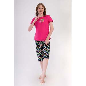 Ensemble de vêtements pour femmes P.SUPREM O YAKA KISA KOL ETEGI OVAL KAPRI - FUSYA - FUSYA - Product Image 1