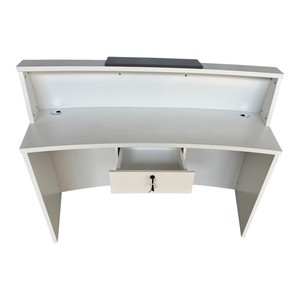 Mostrador de Recepción Jet-Line VALENCE Blanco de 160 cm, Mueble de Oficina, Consultorio, Salón de Belleza, Hotel, Gimnasio, Bar, Duradero - Product Image 3